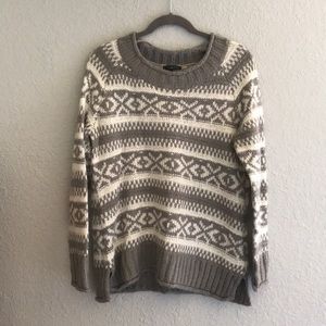Grey and White Knit Sweater